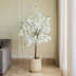White Cherry Blossom Glow Artificial Indoor Plant For Home - 6 Feet (Natural Feel)